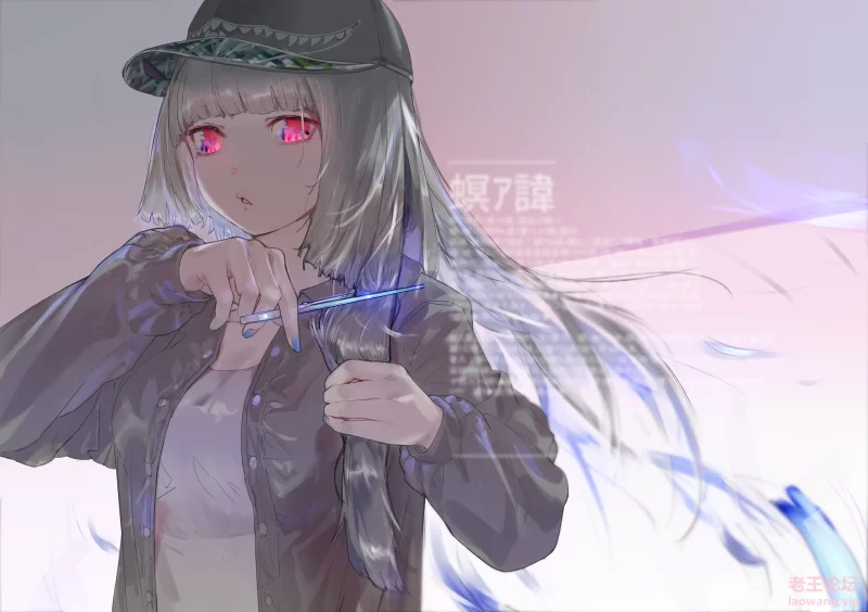 Konachan.com - 340605 gray_hair hat nik_ibi original red_eyes.png